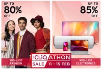 TataCliq The CLiQ ATHON Sale- Upto 85% Off on Fashion & Electronics + Upto 3000 off via Bank Cards | 11th - 15th Feb 