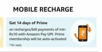 Free 14 Days Of Prime On Recharges/Bill Payments Of Minimum Rs.10 (User Specific)