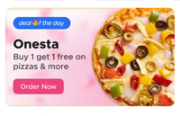 Onesta Buy one get one free on Pizzas & more