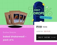 Evolve Snacks Baked Bhakarwadi Pack of 4 ( 4 x 100gm)