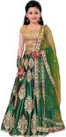 Girls Lehenga Choli Ethnic Wear Embroidered Ghagra, Choli, Dupatta Set