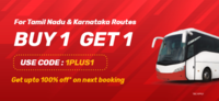 Buy ONE Bus ticket  Get ONE bus ticket - For Tamil Nadu & Karnataka Routes