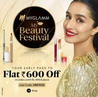 Myglamm My Beauty Festival : Flat Rs.600 off on orders Rs699 & above (Early access) 