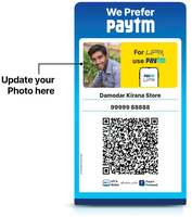 Paytm Photo QR Code (1-Standee, 2-Personalized QR stickers) Rs.1