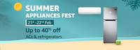 Summer Appliances Fest : Upto 40% off + Upto 5000 off with Coupon & 10% Discount with HDFC Bank