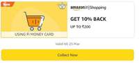 Get 10% back up to ₹200 using Fi Money Card