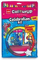 Cello ColourUp Celebration Kit Mega Gift Pack | Colouring Set for Kids | 1 Gel Pen | 12 Crayons Set | 15 Oil Pastel Colour Set | 12 Sketch Pens | 1 Eraser | 1 Mechanical Pencil | Cello Stationery