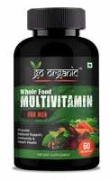 Go Organic Whole Food Multivitamin for men with Natural Vitamins, Mineral, Best for Energy, Brain, Heart, Eye Health, Vegan Capsules, Green, 60 Count