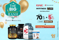 Healthkart The Big Birthday Bash:Upto 70% off + 5% extra icici cards + Buy 1 Get 1 Free