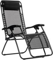AmazonBasics Steel Zero Gravity Reclining Lounge Portable Chair, Black