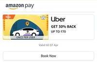 UBER : Get 30% back upto 70 using Amazon Pay Wallet