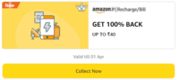 Recharge or Bill payment GET 100% BACK UP TO ₹40