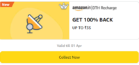 DTH Recharge payment GET 100% BACK UP TO ₹35