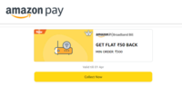 Broadband Bill payment GET FLAT ₹50 BACK MIN ORDER: ₹300