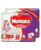 Huggies Wonder Pants, Large (L) Size Baby Diaper Pants, 9 - 14 kg, Combo Pack of 2, 42 count Per Pack, 84 count