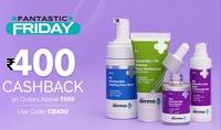 The derma co fantastic Friday  : Get 400 cashback on orders above 599 + 10% off on Prepaid Orders