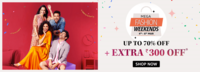 Amazon Mega Fashion Weekends Sale : Upto 70% off + Extra 300 cashback on fashion and beauty products on mov ₹3000