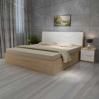 Home Centre Jinny Alba King Size Bed with Hydraulic Storage, Walnut