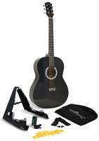 Apply 25% coupon - Martin Smith W-101-BK-PK Acoustic Guitar Super Kit with Stand