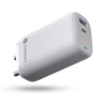 Portronics Adapto 65 High Power 65W Mobile/Laptop Charger Dual Port Output (Fast Charging + PD) with 100W 2Mtr. Type-C Charging Cable(White)