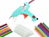 HOTGLUEGUN 20W 7 mm On and Off Switch Hot Glue Gun and LED Indicator- 5 Transparent + 5 Colored + 5 Glitter Sticks