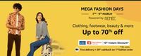 Amazon Mega Fashion Days 7-9 March Upto 85% off on Top Brands Nike, Lotto Colorplus Reebok Puma Adidas