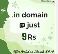 .in domain for 1 Year @Rs.10.62 (Rs.9 + Rs.1.62 Tax)