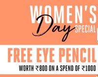 Lakme Women's Day Upto 40% off + Free Eye Pencil Worth Rs 800 on Spend of Rs 1000