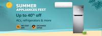 Amazon Summer Appliances Fest Upto 40% off + 10% off with HDFC on Appliances & more with Credit Card, Credit Card EMI, Debit Card and Debit Card EMI transactions