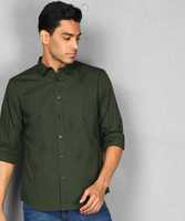 METRONAUT  Men Regular Fit Solid Spread Collar Casual Shirt