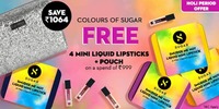Holi Special | Free 4 Sugar Mini Liquid Lipsticks And Pouch On Spend Of Rs 999