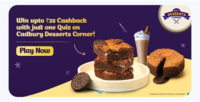 Cadbury Dessert corner quiz - Win upto Rs.25 Paytm cashback 