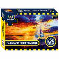 Webby Sailboat in Sunset Painting Jigsaw Puzzle, 252 Pieces