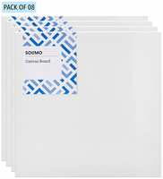 Amazon Brand - Solimo Medium Grain Cotton Canvas Board, 12 x 12 inch, Set of 8