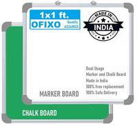 OFIXO Non Magnetic 1x1 feet Feet Double Sided White Board