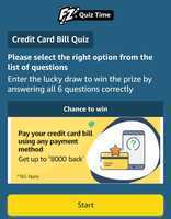 Amazon Pay Credit Card Bill Payment Quiz get 100% upto 8000 back (15 winners)