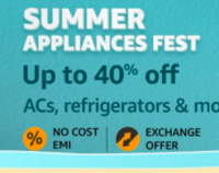 Amazon Summer Appliances Fest Upto 40% off + Get 10% instant discount on HDFC Credit Card, Credit Card EMI, Debit Card and Debit Card EMI transactions