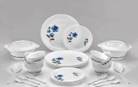 HKTRADS Pack of 36 PP (Polypropylene) Stylist Exclusive Dinner Set of 36psc Plastic Printed Round Dinner Set Dinner Set  (Microwave Safe)
