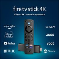 Rs.800 Coupon - Fire TV Stick 4K with all-new Alexa Voice Remote (includes TV and app controls), Dolby Vision