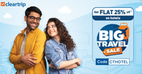 Cleartrip Big Travel Sale (22-31 Mar) , 25 % off on Hotels | Flash Sale on Flights between 4-8pm