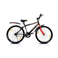 Leader Scout MTB 26T Mountain Bicycle/Bike Without Gear Single Speed for Men - Black/Orange, Ideal for 10 + Years (Frame: 18 Inches)