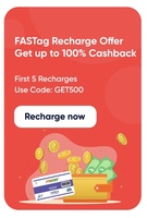 Get Upto 100% Cashback On First 5 Fastag Recharges On Park+