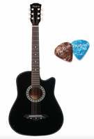 Photron Acoustic Guitar, 38 Inch Cutaway, PH38C/BK with Picks Only, Black (Without Bag, Strap and Extra Strings)