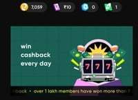 pay 1k + credit card bill in cred and a chance to win upto 250 rs in 5 spin by using 100 coins each ( user specific)