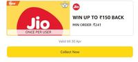 Win Up To ₹150 Back Min Jio Recharge  ₹241 On Amazon