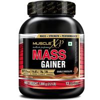 MuscleXP Mass Gainer - With 26 Vitamins and Minerals, Digestive Enzymes, Double Chocolate, 1kg (2.2 lb)