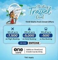 Easemytrip - Flat 800 off on domestic flights and other travel offers using Onecard (Wednesday & Thursdays)
