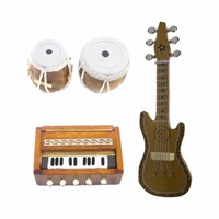 35% Coupon - Handmade Miniature Wooden Guitar, Tabla, Harmonium (3 Set Fridge Magnets)