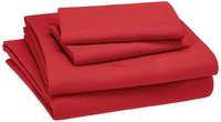 Amazon Basics Kid's Sheet Set - Soft, Easy-Wash Lightweight Microfiber - Full, Red
