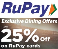 RuPay card IPL Offers - Flat upto 25% off on Restaurants & Food outlets